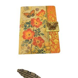 Punch Studio Butterfly Jeweled Brooch Journal Floral 118 Pages